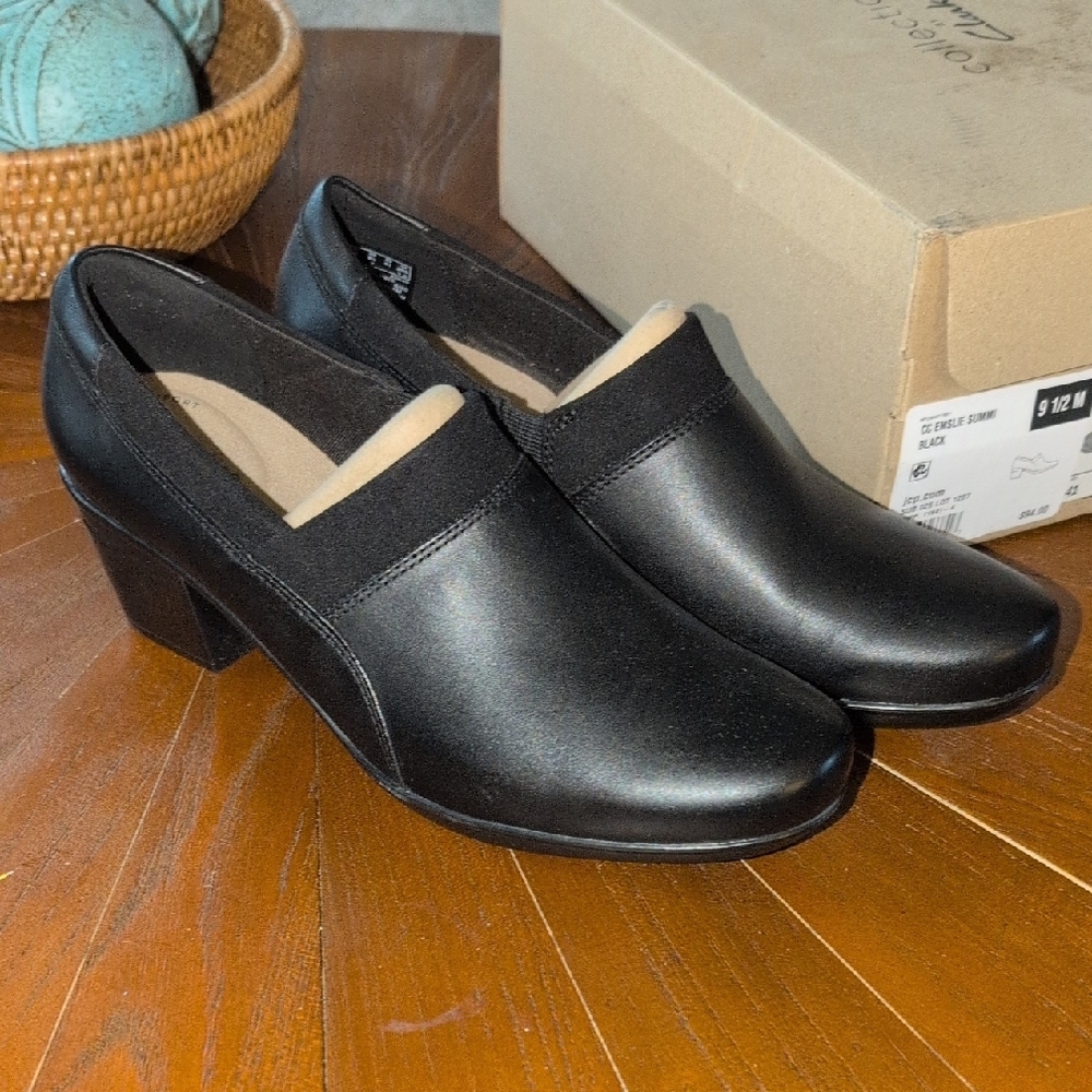 New Clarks Emslie Summi Comfortable Black Women's Shoes 9.5